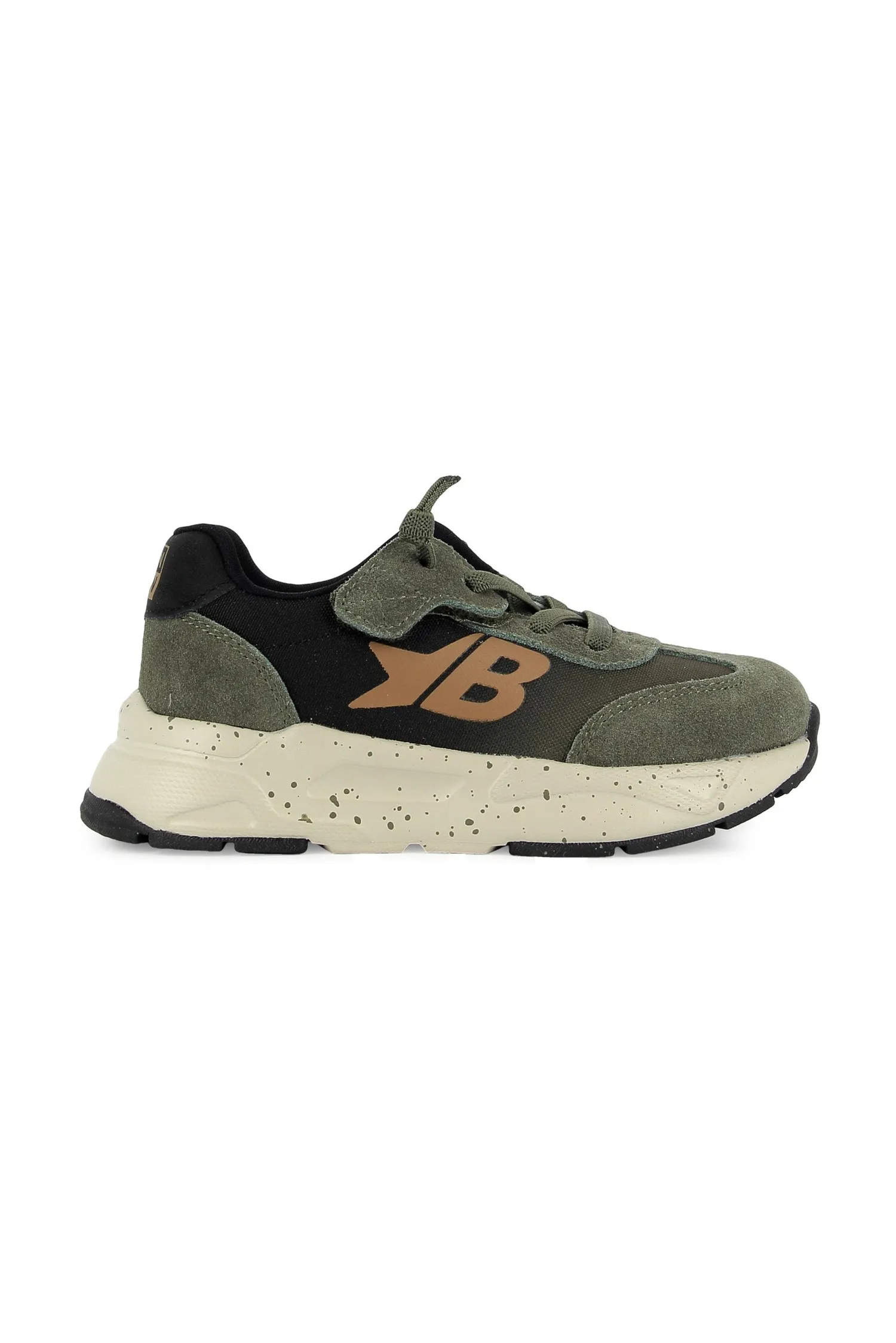 Bonton Yard sneakers kaki hvide snøre børn