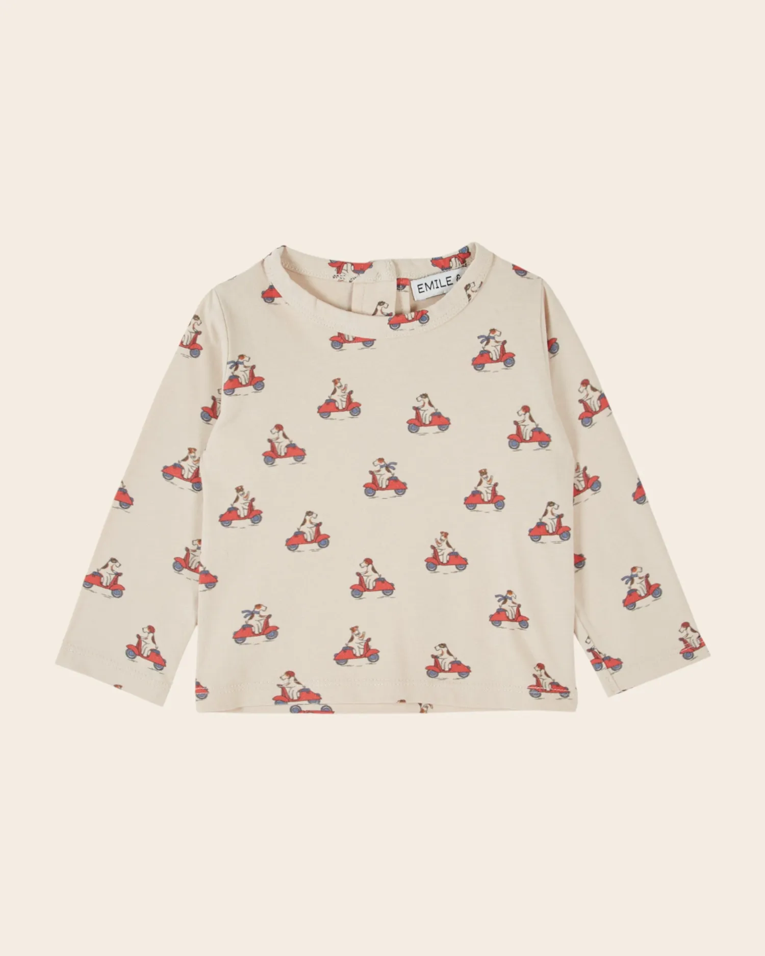 Emile et Ida Petit Dog langærmet t-shirt beige