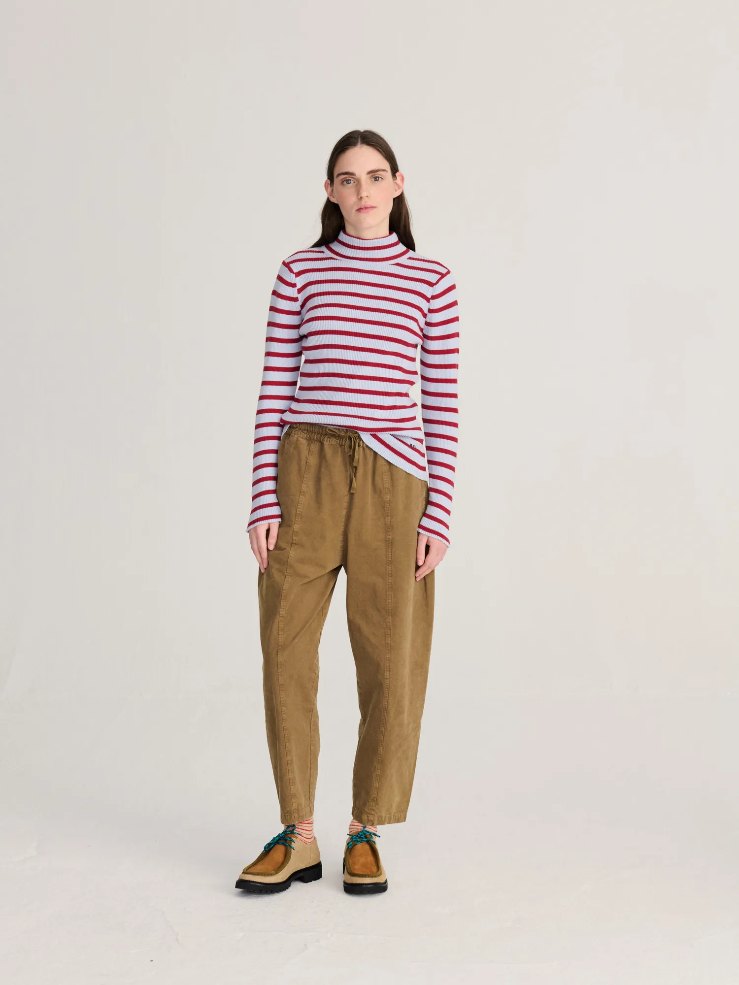 Bobo Choses stribet rullekrave striktrøje merinould slim fit