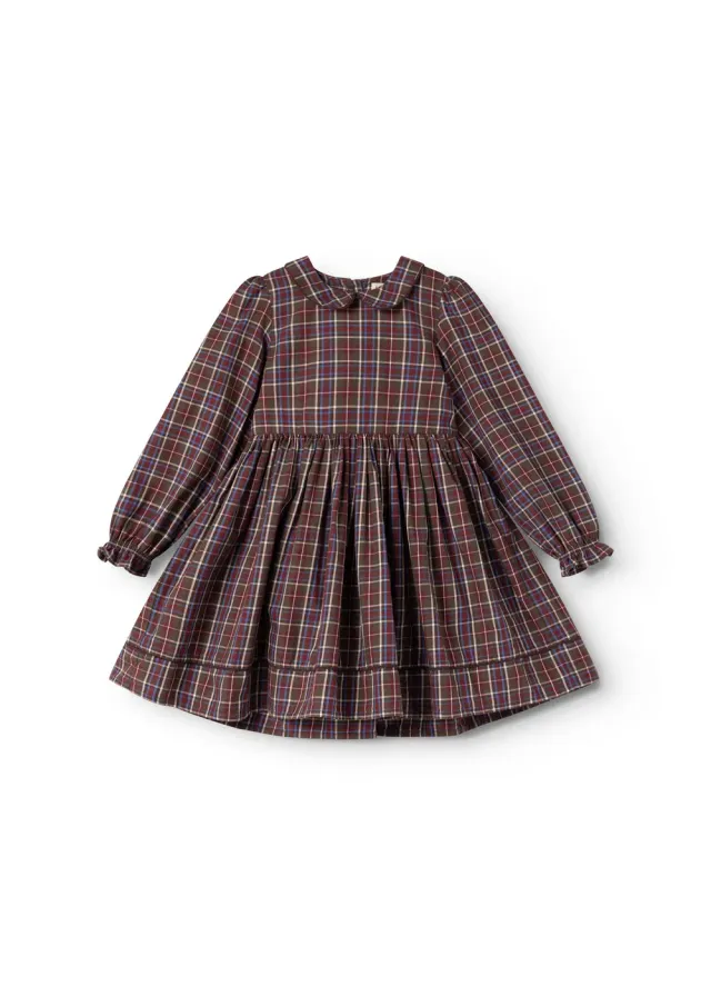 MarMar Darcel LS kjole chocolate check ternet
