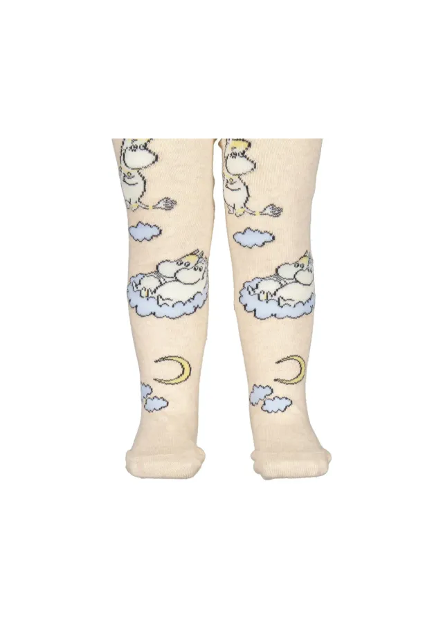 MarMar Tights Jacquard strømpebukser Beige Moomin