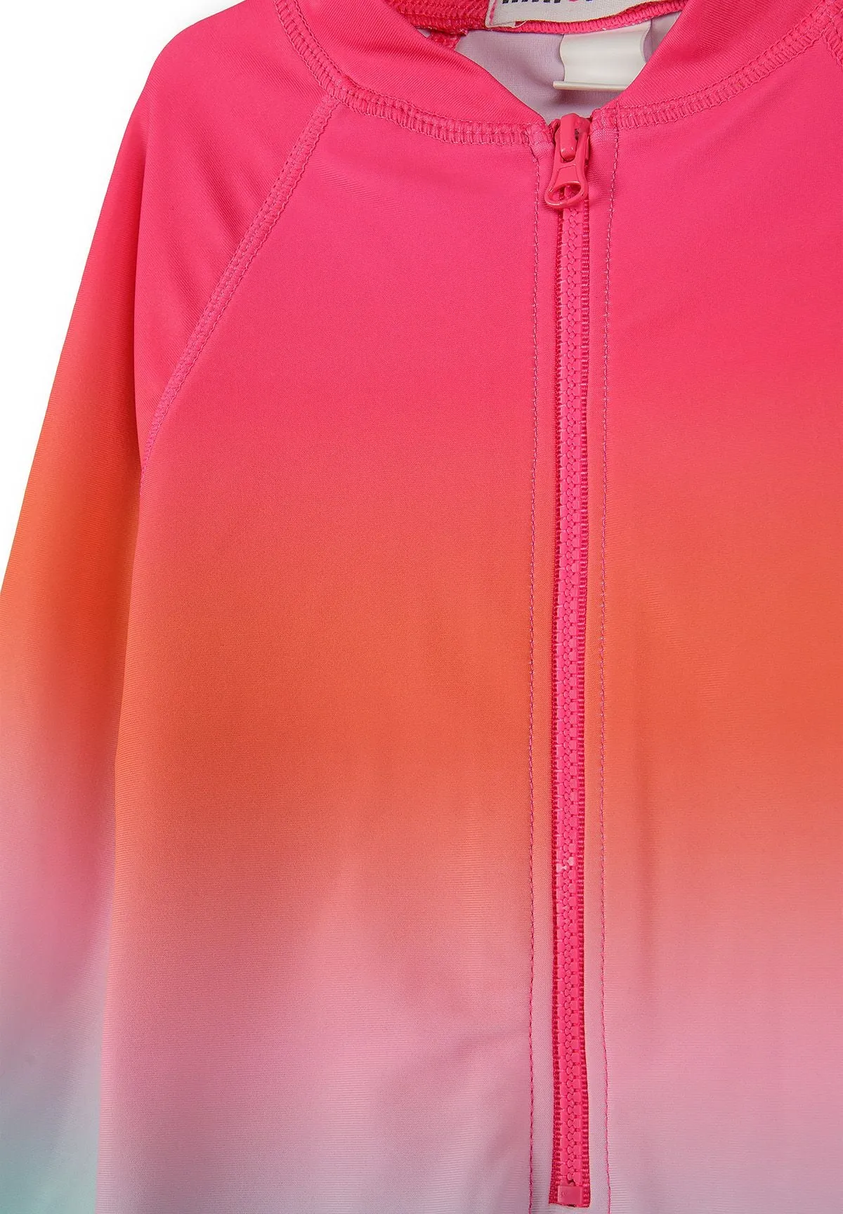 Minoti 44488 badedragt langærmet pink blå