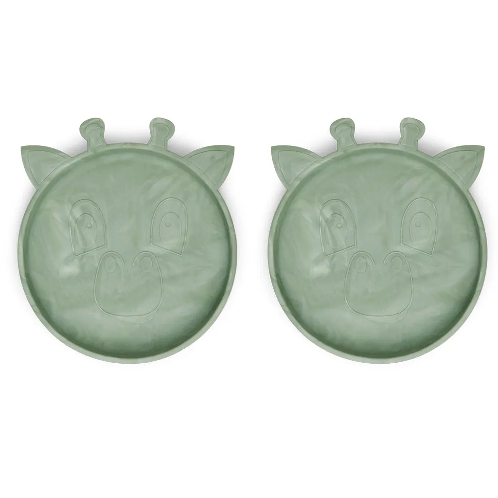 nuuroo Akila tallerken 2 stk Light green mix silikone