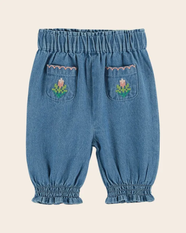 Emile et Ida Denim Light sarouel lyseblå bomuld