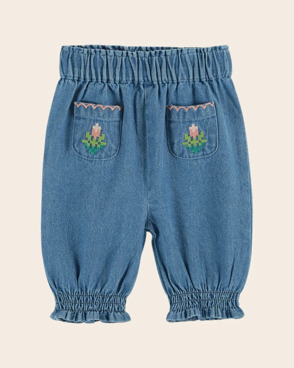 Emile et Ida Denim Light sarouel lyseblå bomuld