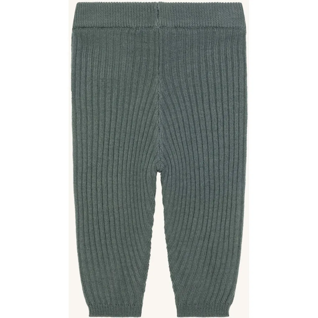 Hust & Claire Lui Wool Rib leggings Balsam Green merino