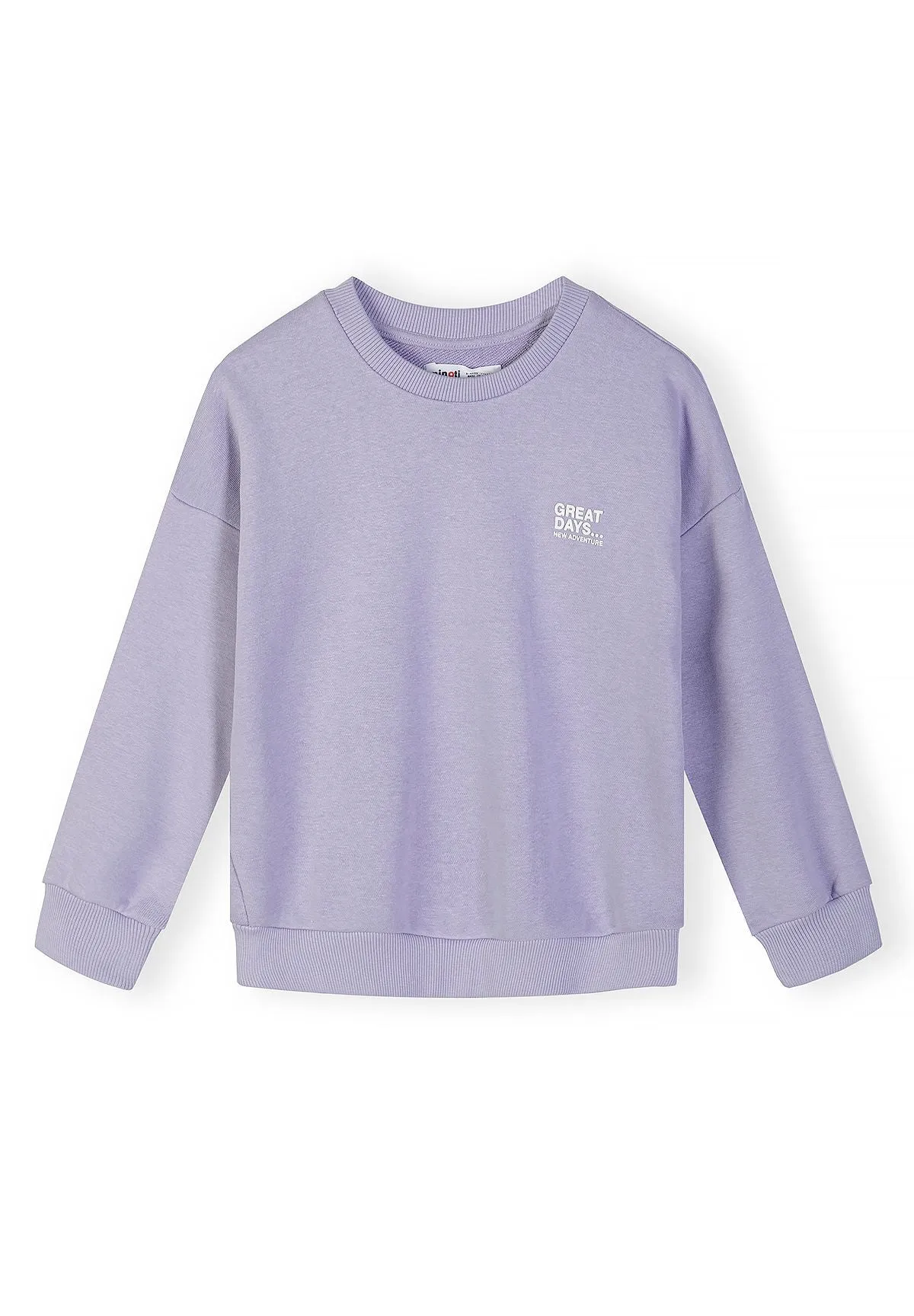 Minoti sweatshirt 2-pak lilla og grå bomuld