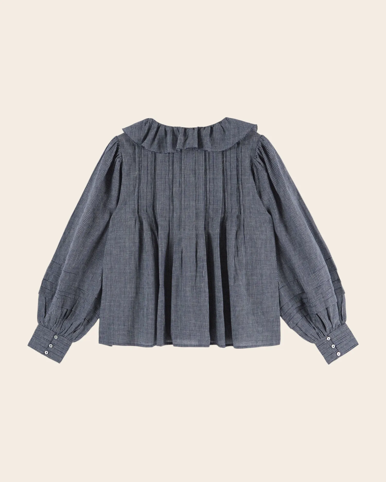 Emile et Ida Carreaux khadi bluse marine ternet