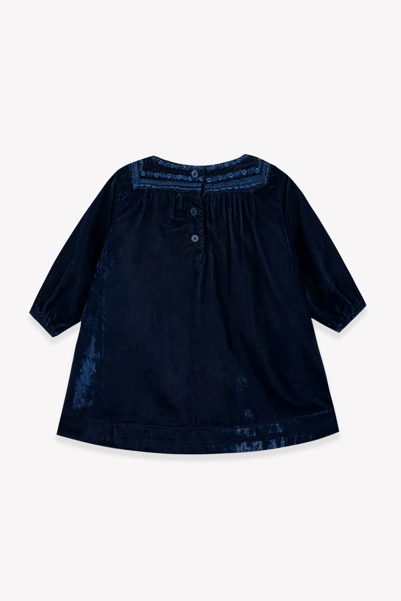 Bonton Pimousse Sailor Blue kjole i fløjl blå