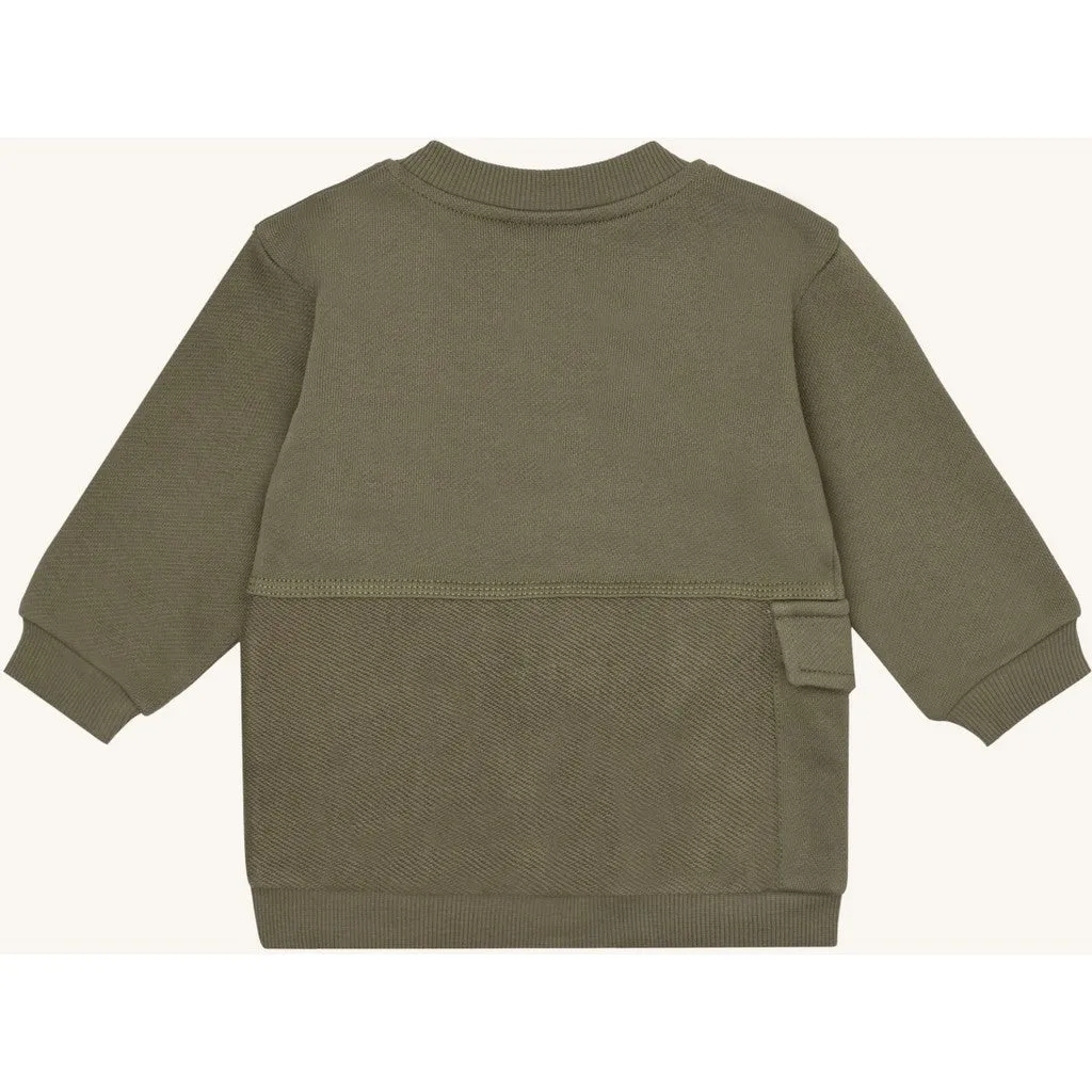 Hust & Claire Sofus Zip Cross Terry sweatshirt Turtle økologisk bomuld