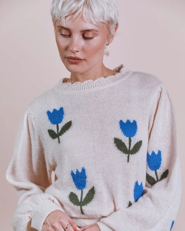 Emile et Ida Eva pullover beige mohair tulipan