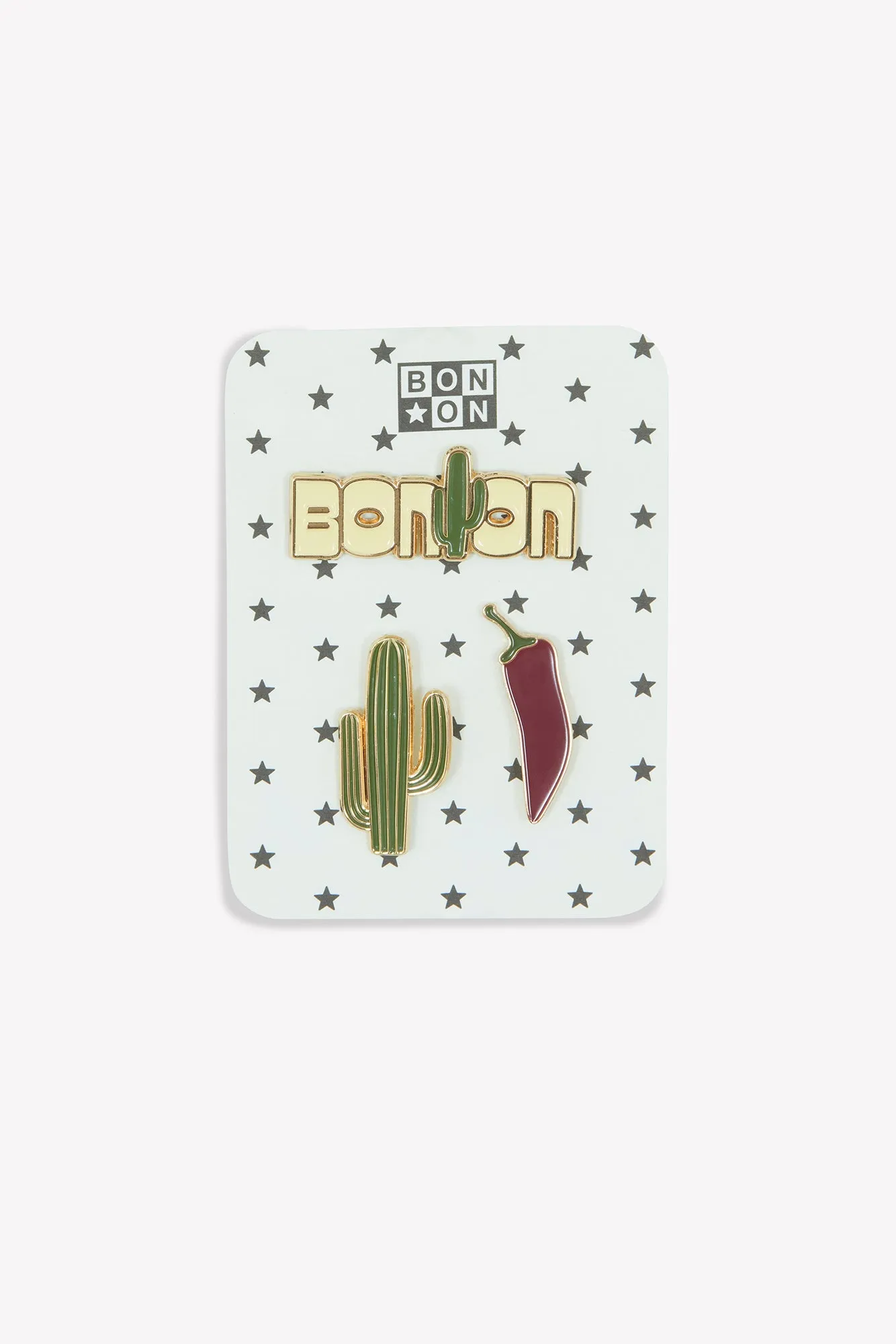 Bonton Cactus pins sæt 3 stk kaki