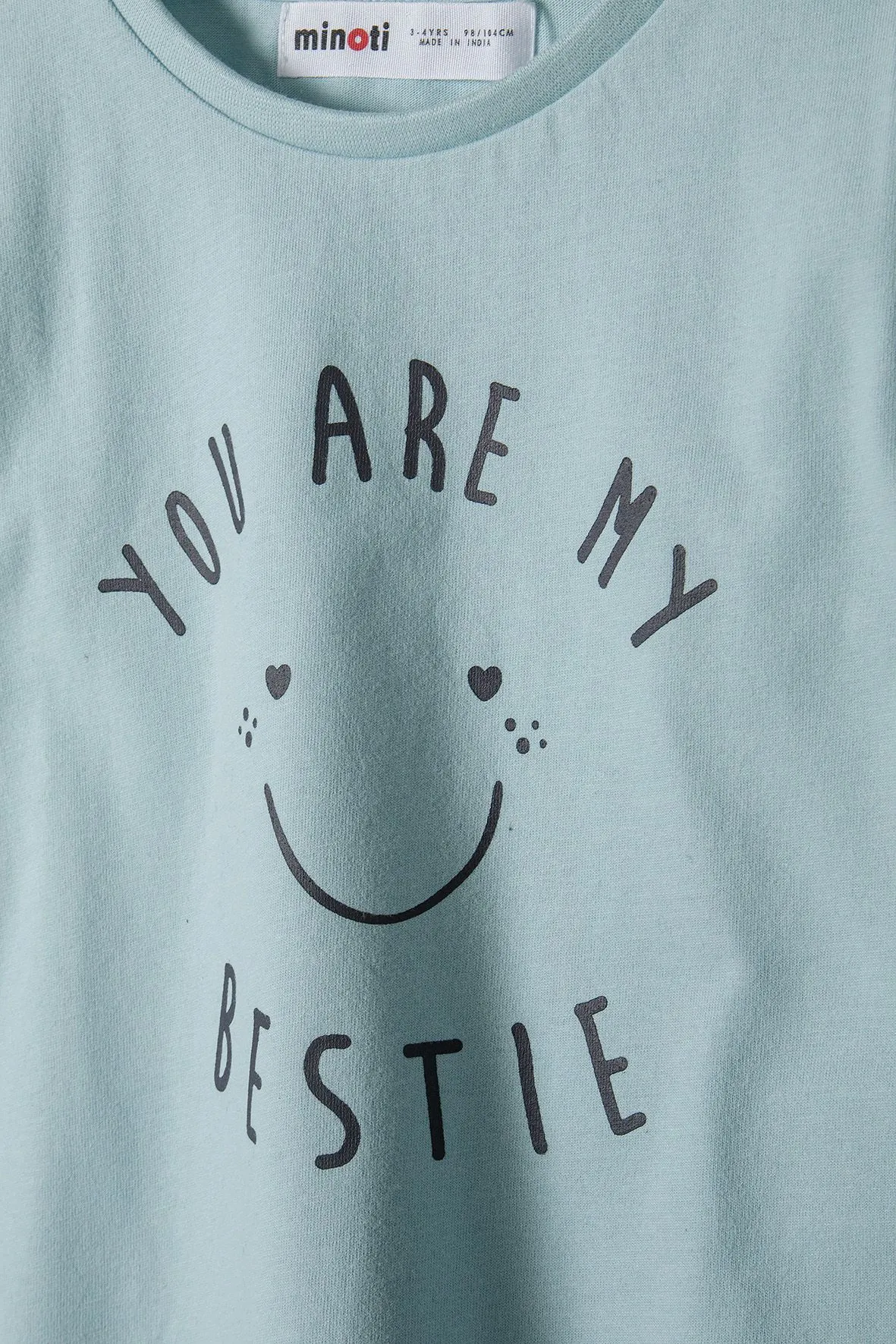 Minoti 39669 langærmet t-shirt mint piger bomuld