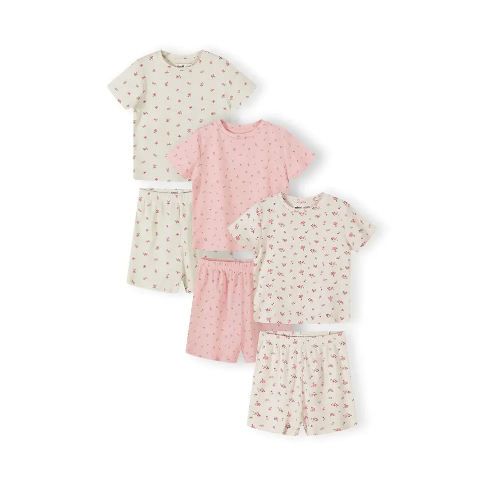 Minoti 44898 pyjamas rosa til piger 3-pak bomuld