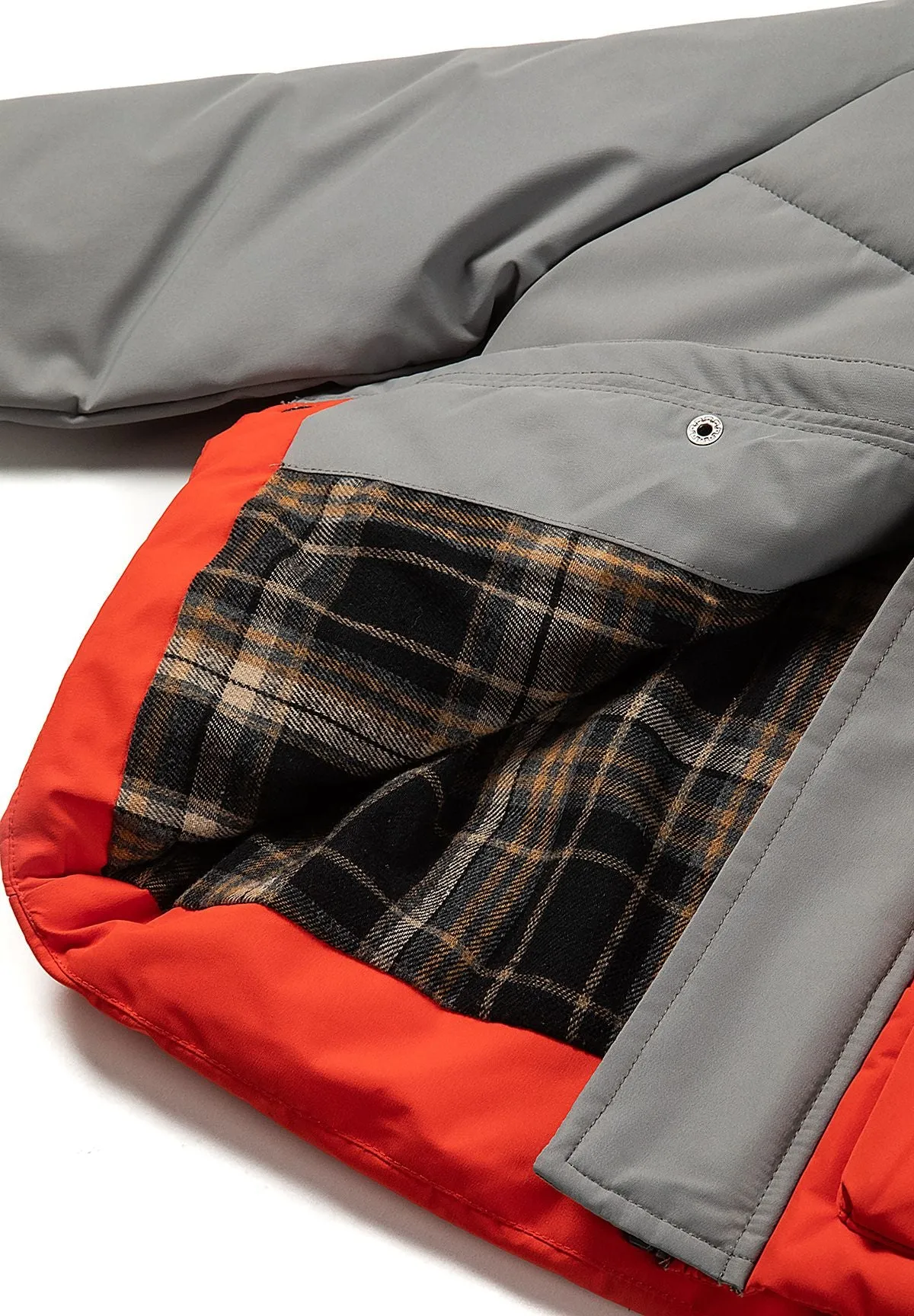 Minoti 45260 drengeparka rød ternet foer
