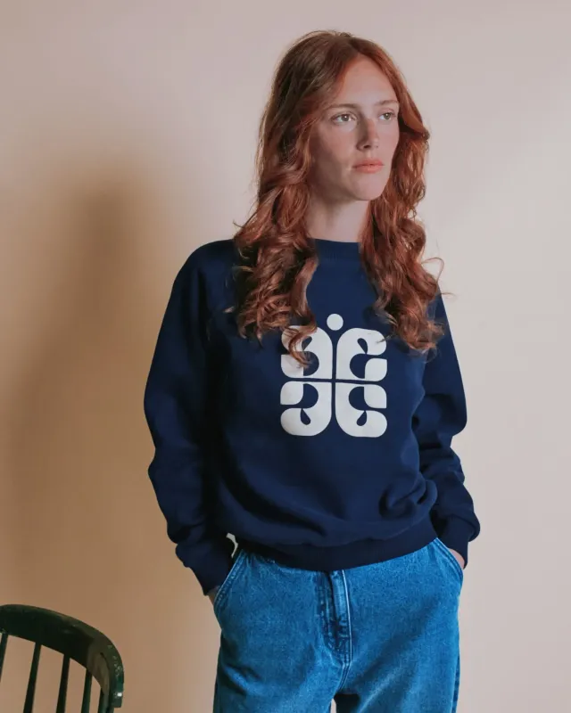 Emile et Ida Logo sweatshirt navy økologisk