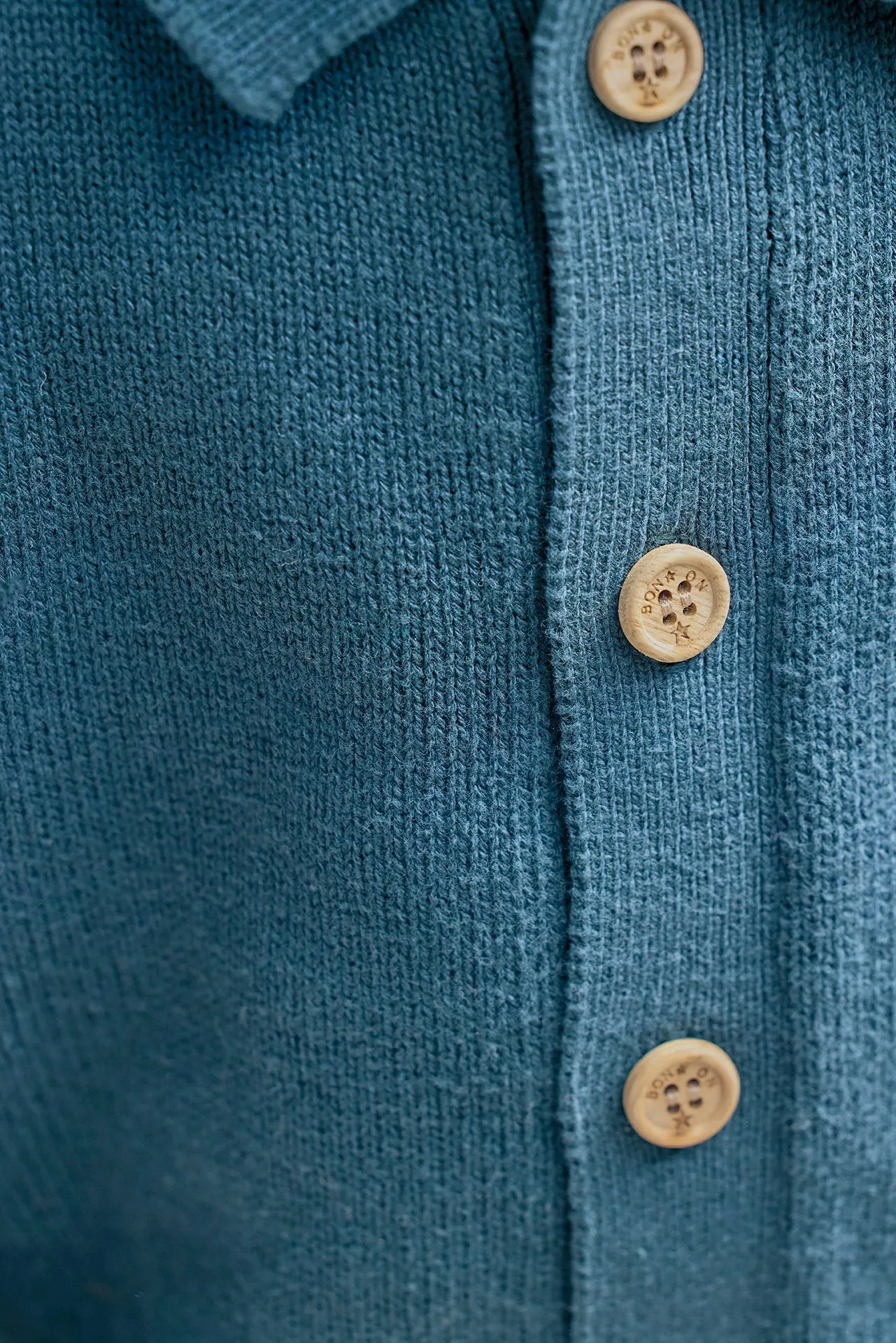 Bonton Lucien Blue Lake cardigan i bomuld