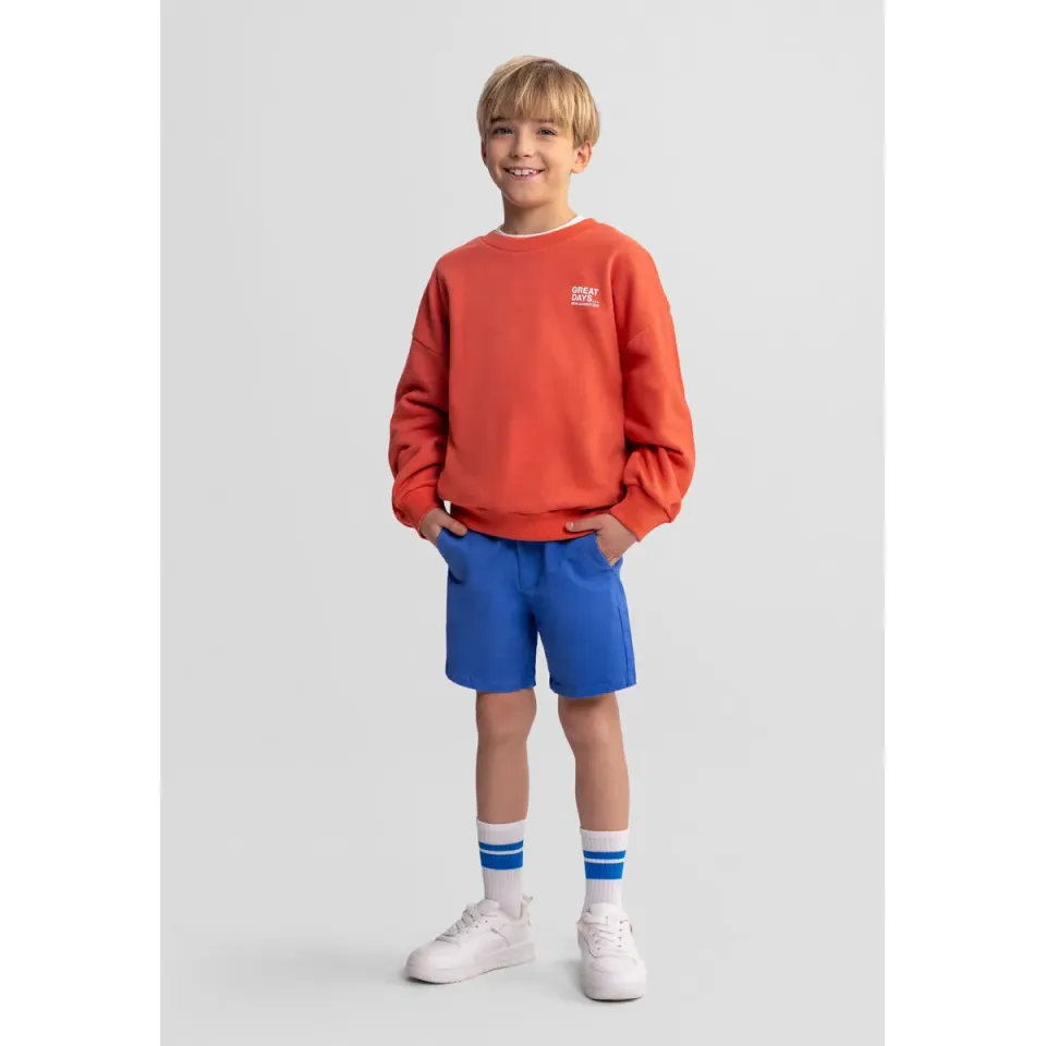 Minoti 44804 sweatshirt blå rød 2-pak