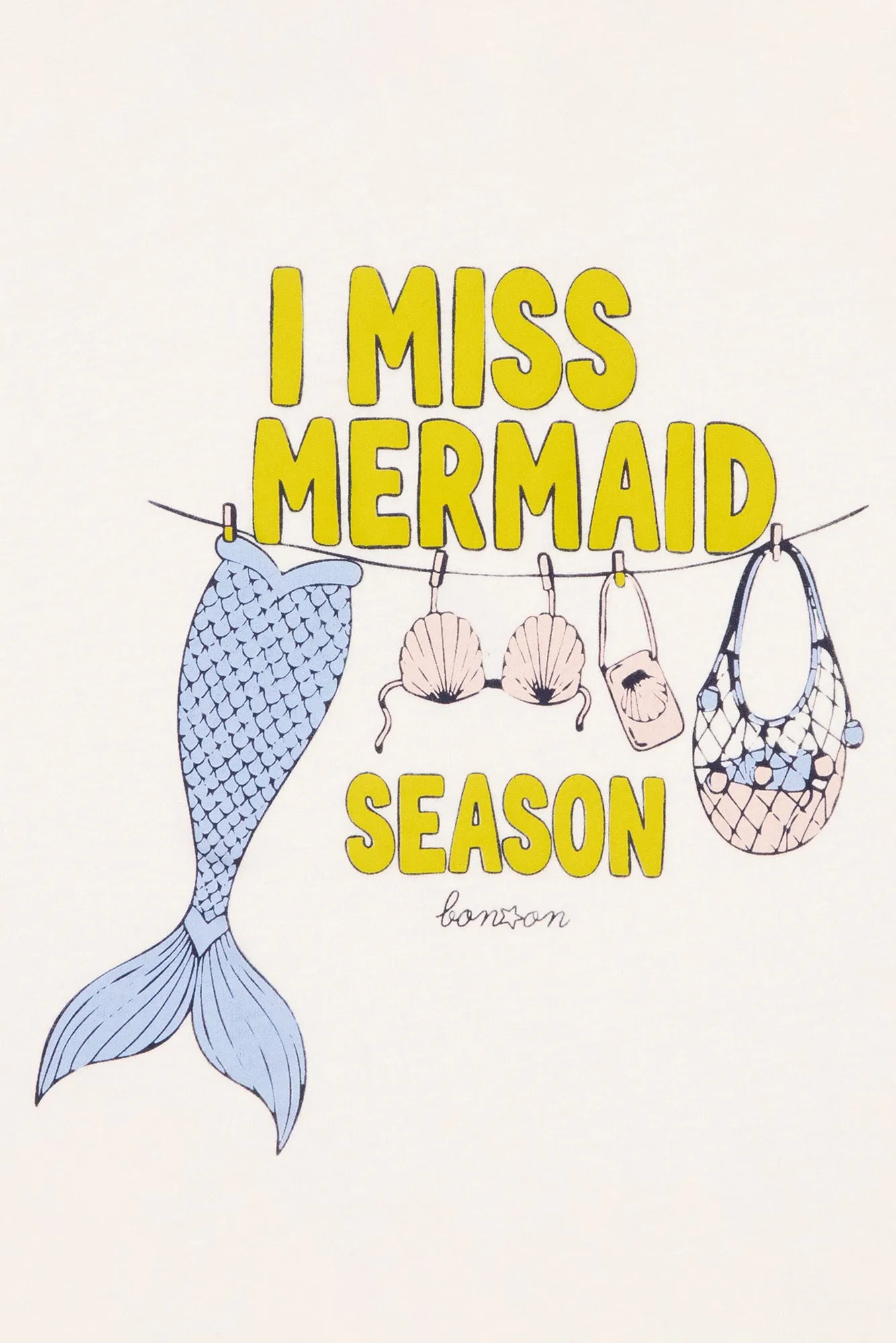 Bonton Patch Mermaid t-shirt blå bomuld
