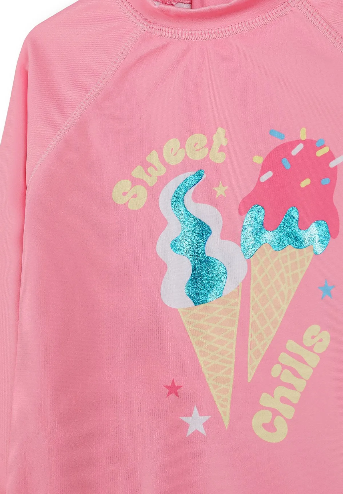 Minoti 44457 badesæt til piger rosa is-print polyester
