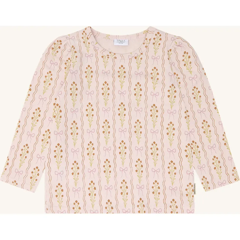 Hust & Claire Alma Boquet bluse Hushed Pink langærmet