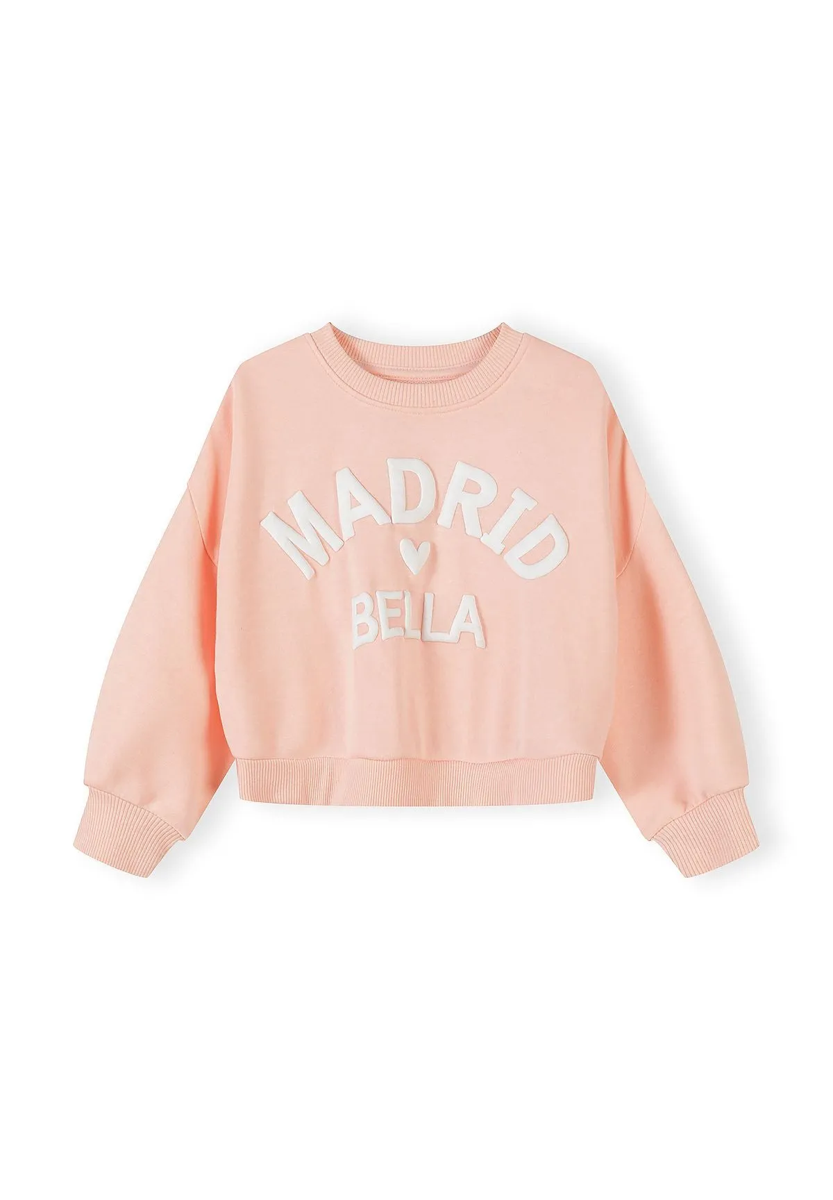 Minoti 44759 sæt koral sweatshirt shorts pige