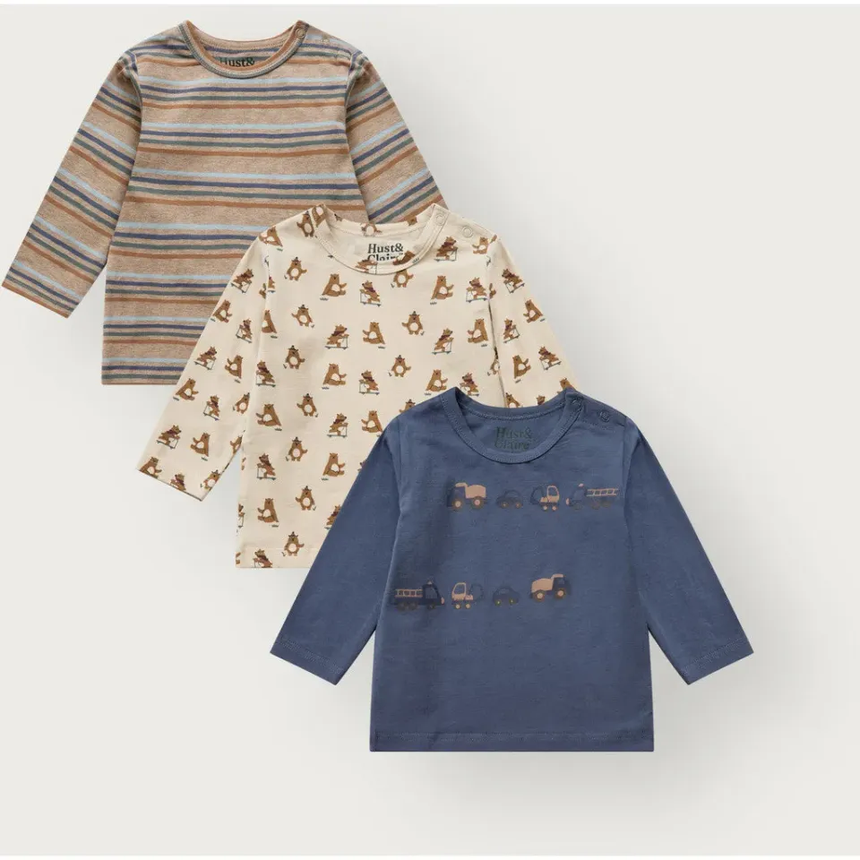 Hust & Claire Albert T-shirt Beige Melange 3-pak bomuld