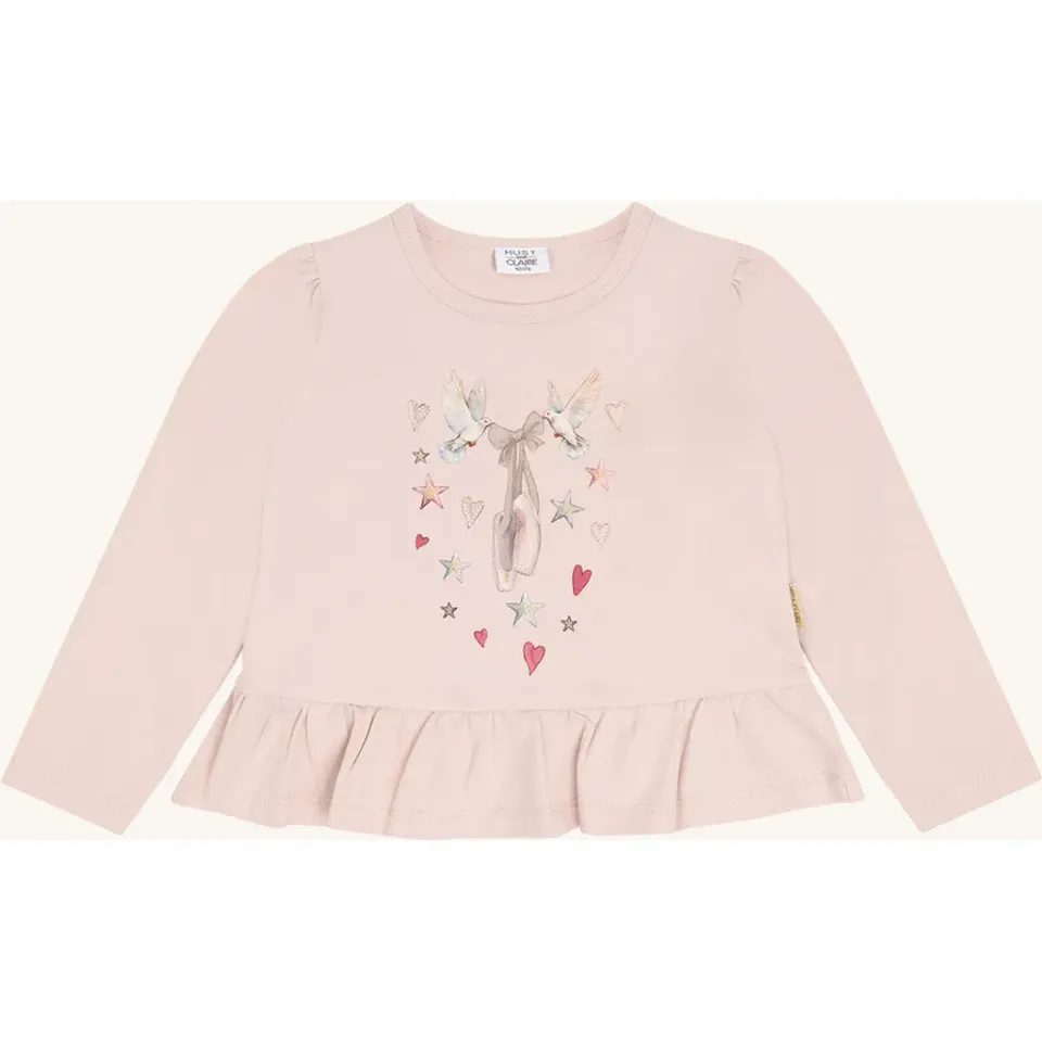 Hust & Claire HC Alma langærmet bluse Hushed Pink