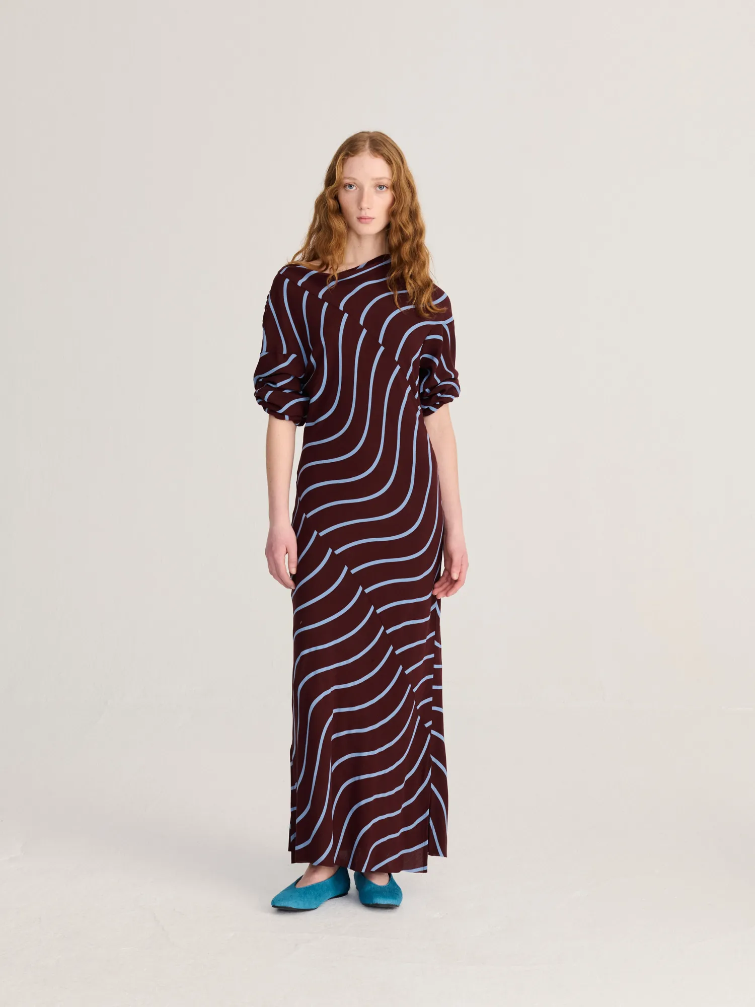 Bobo Choses Psicodelic Stripes fluid kjole bordeaux Ecovero