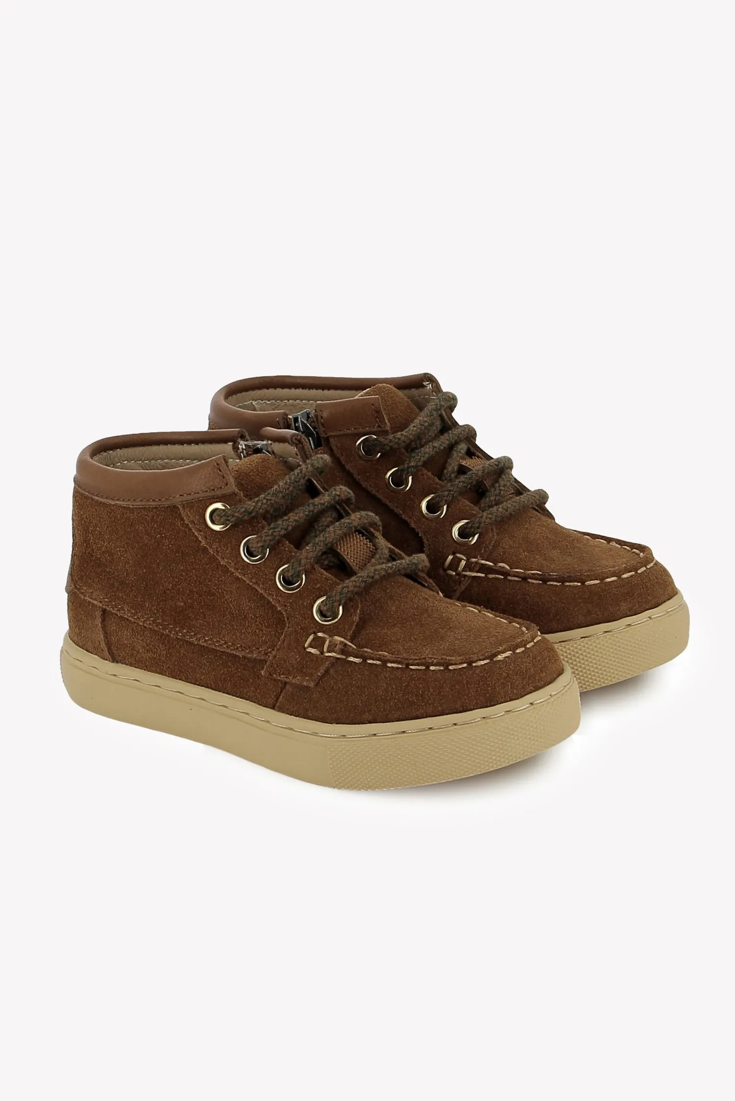 Bonton Basil Zip Boat sneakers brun læder