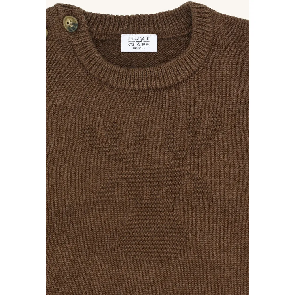 Hust & Claire Perry Moose strik Brown Stone økologisk