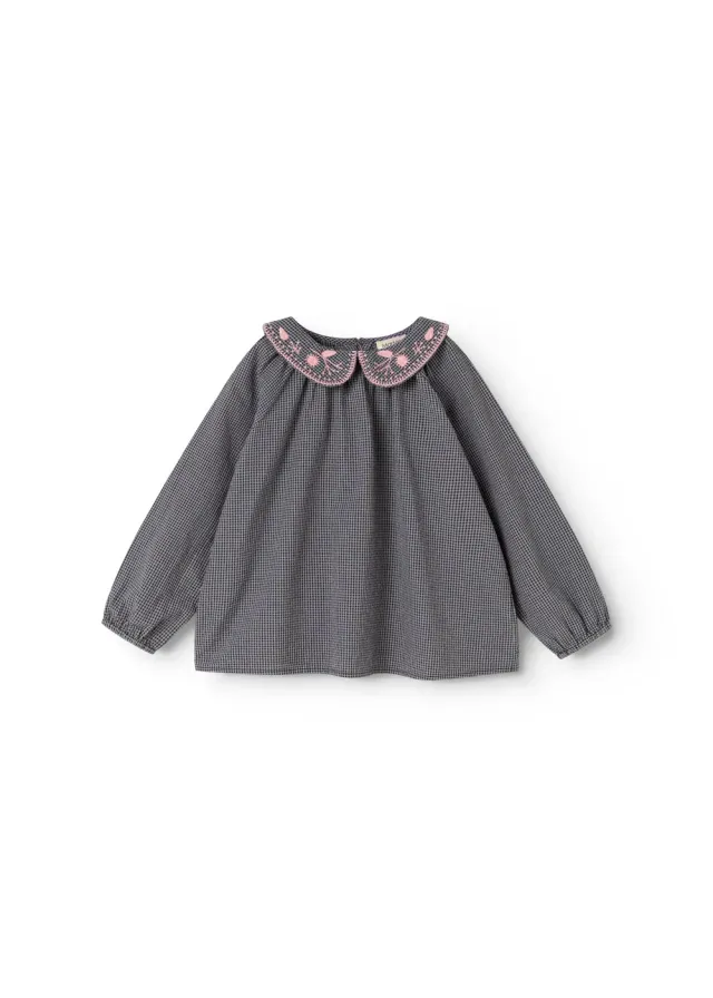 MarMar Tully bluse Pigeon Blue Check ternet