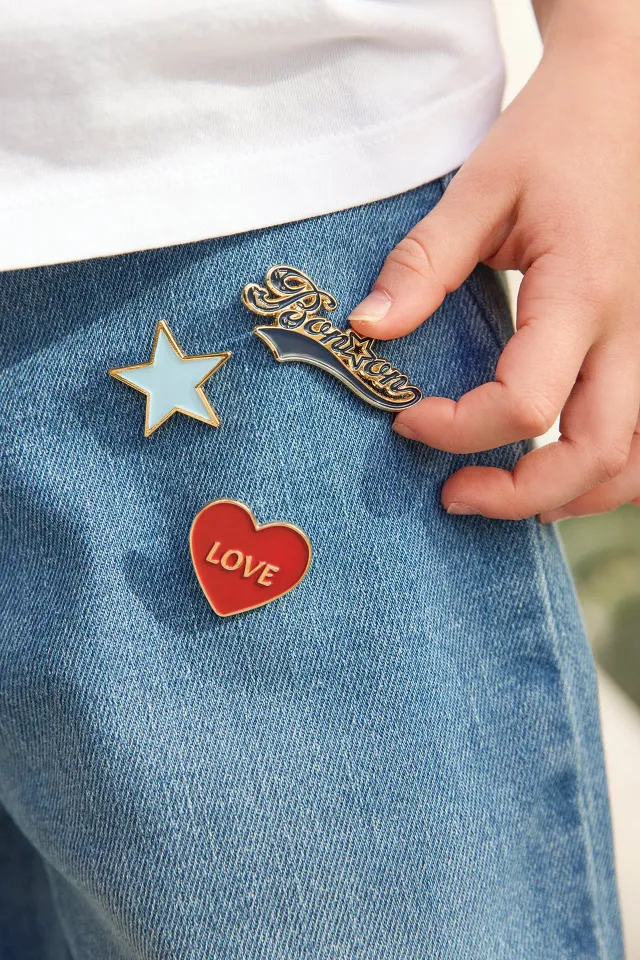 Bonton Vintage Bleu pins 3-pak blå