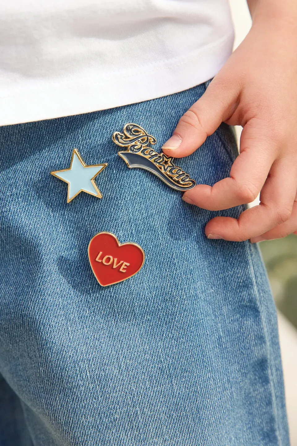 Bonton Vintage Bleu pins 3-pak blå