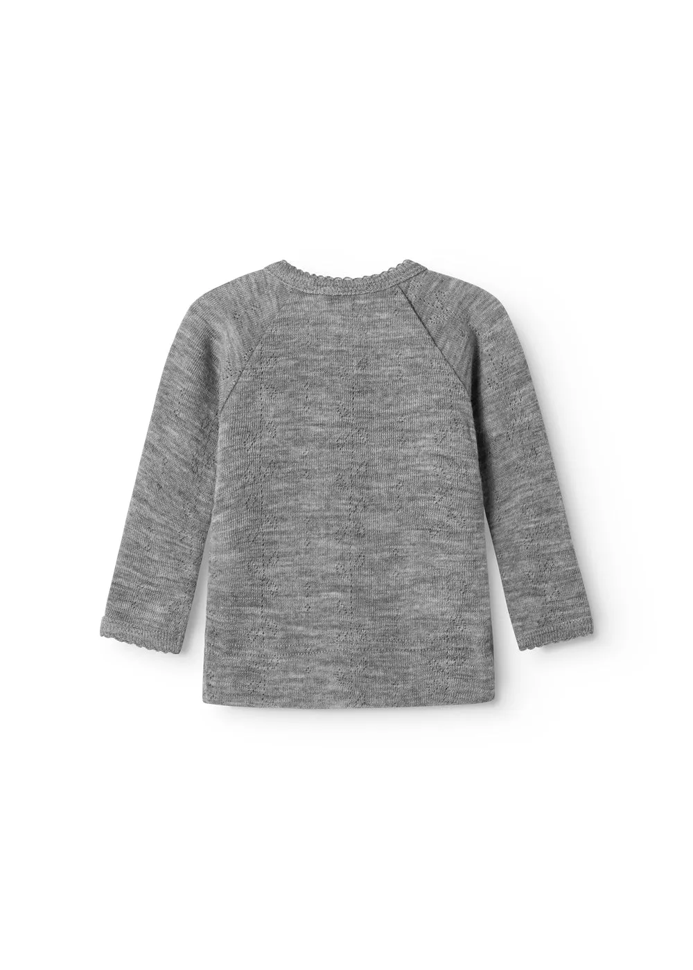 MarMar Tut Wrap LS bluse Grey Melange uld slå-om