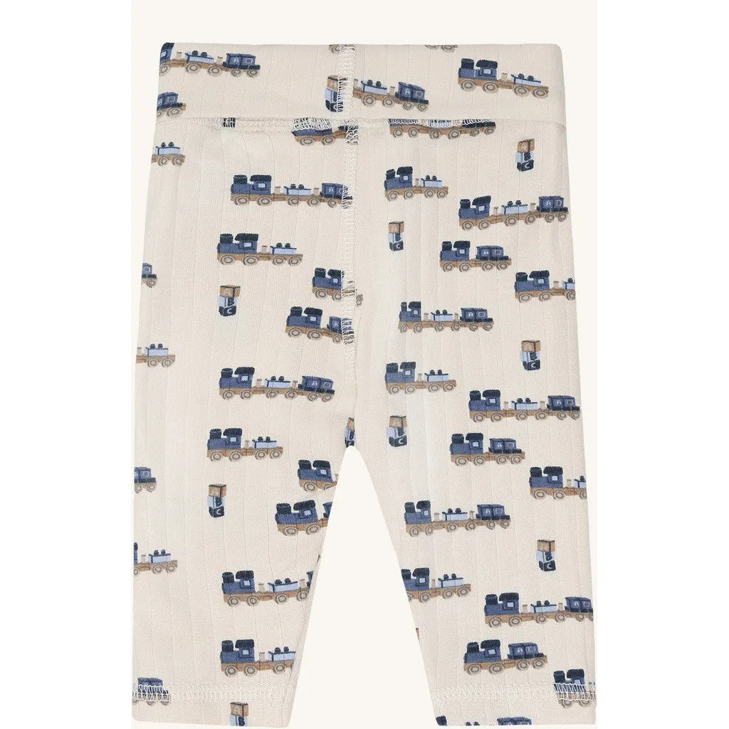 Hust & Claire Luca Rib Train leggings Off White bomuld