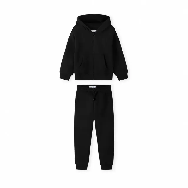 Minoti 45788 sweatset sort med lynethætte til drenge