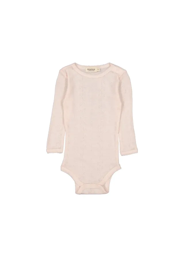 MarMar Benedikte bodystocking Pink Dahlia merinould baby