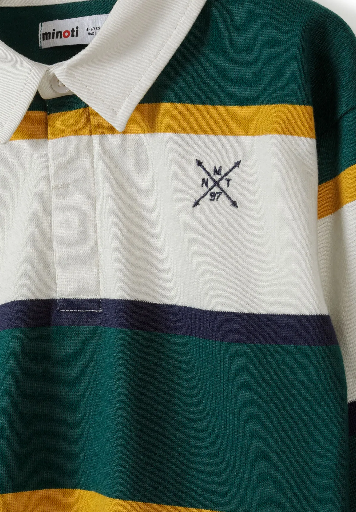 Minoti 44281 polo stribet grøn bomuld drenge