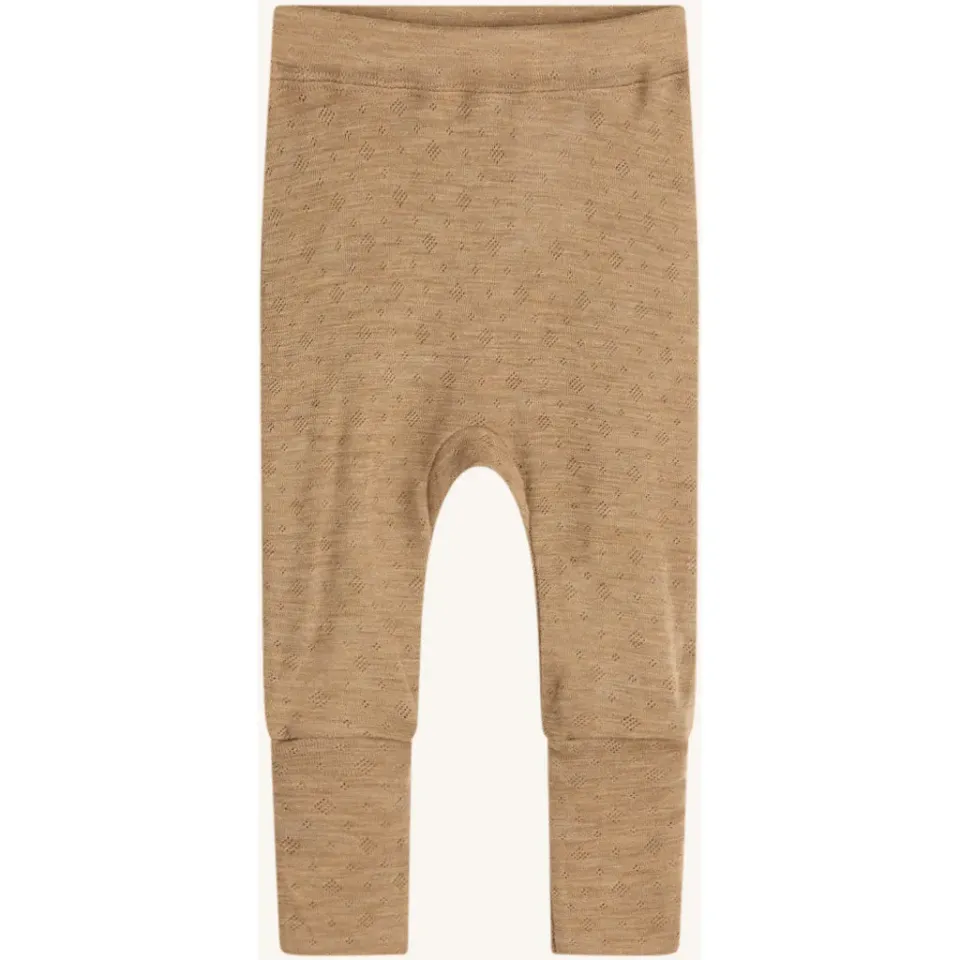 Hust & Claire Gils Pointelle leggings Biscuit uld silke