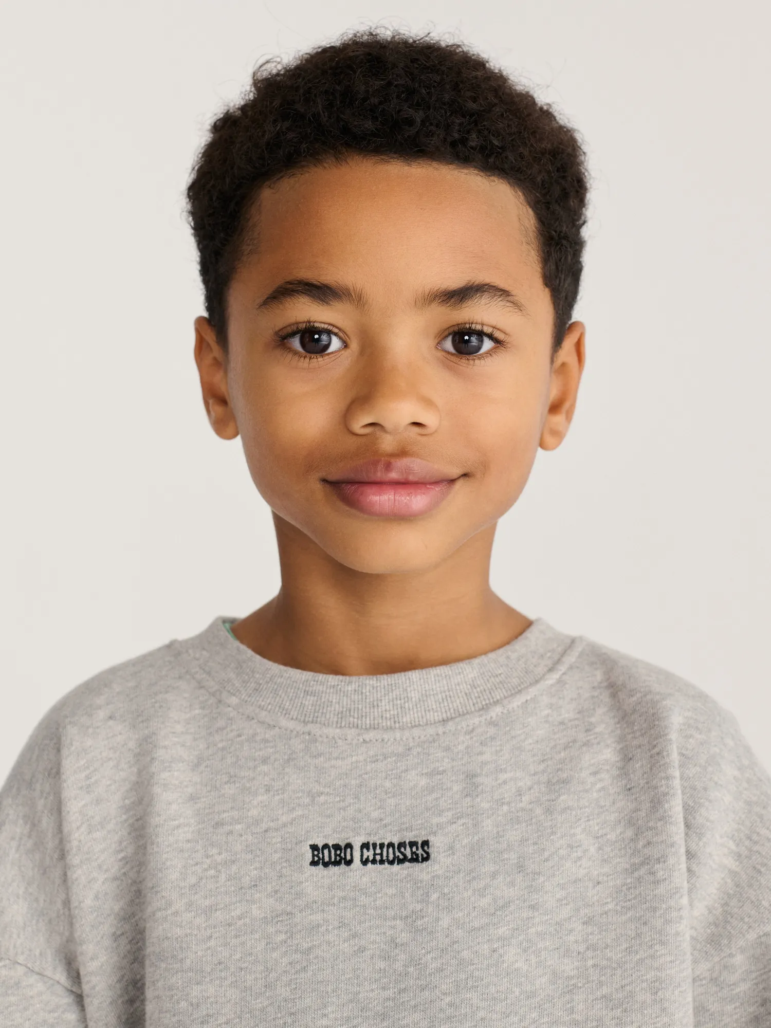 Bobo Choses Mush Monster Duo sweatshirt lysegrå økologisk