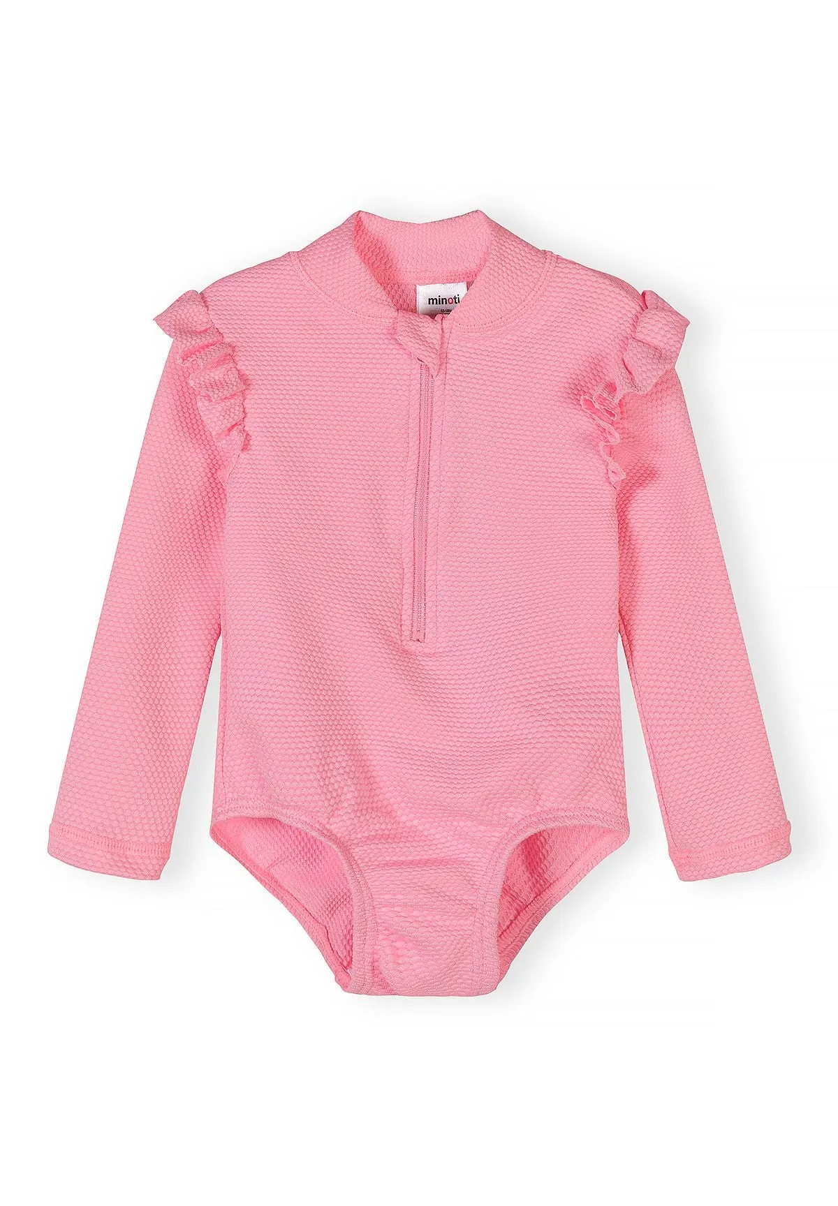Minoti 44456 badedragt rosa flæse langærmet