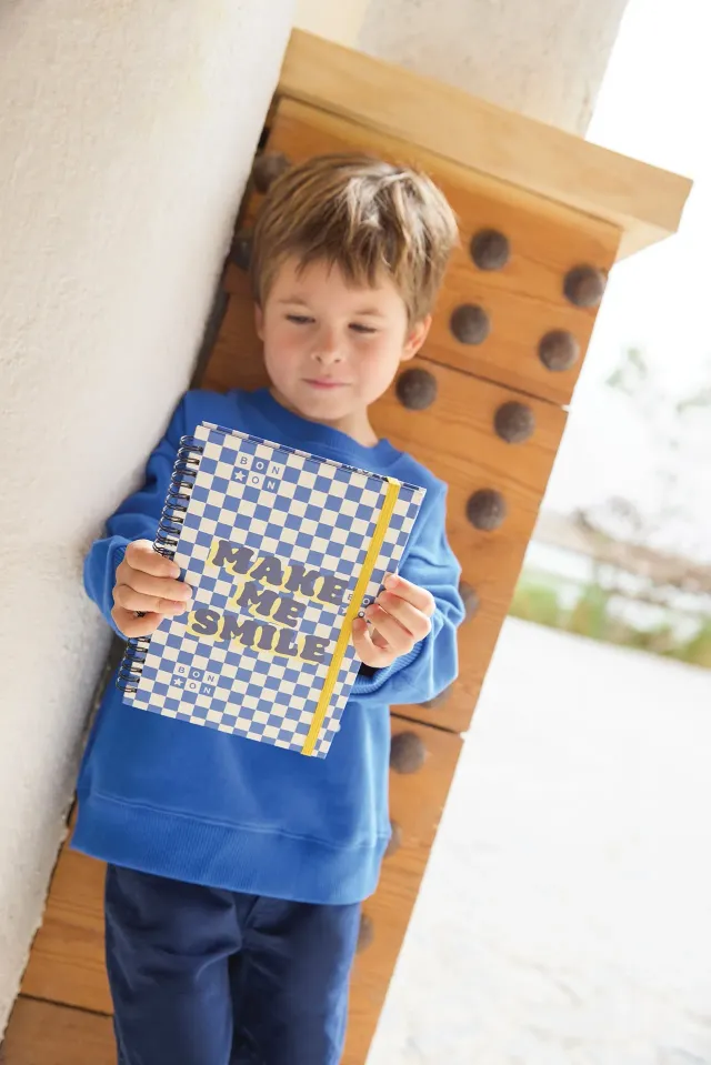 Bonton Make Me Smile notesbog damier linjeret A5