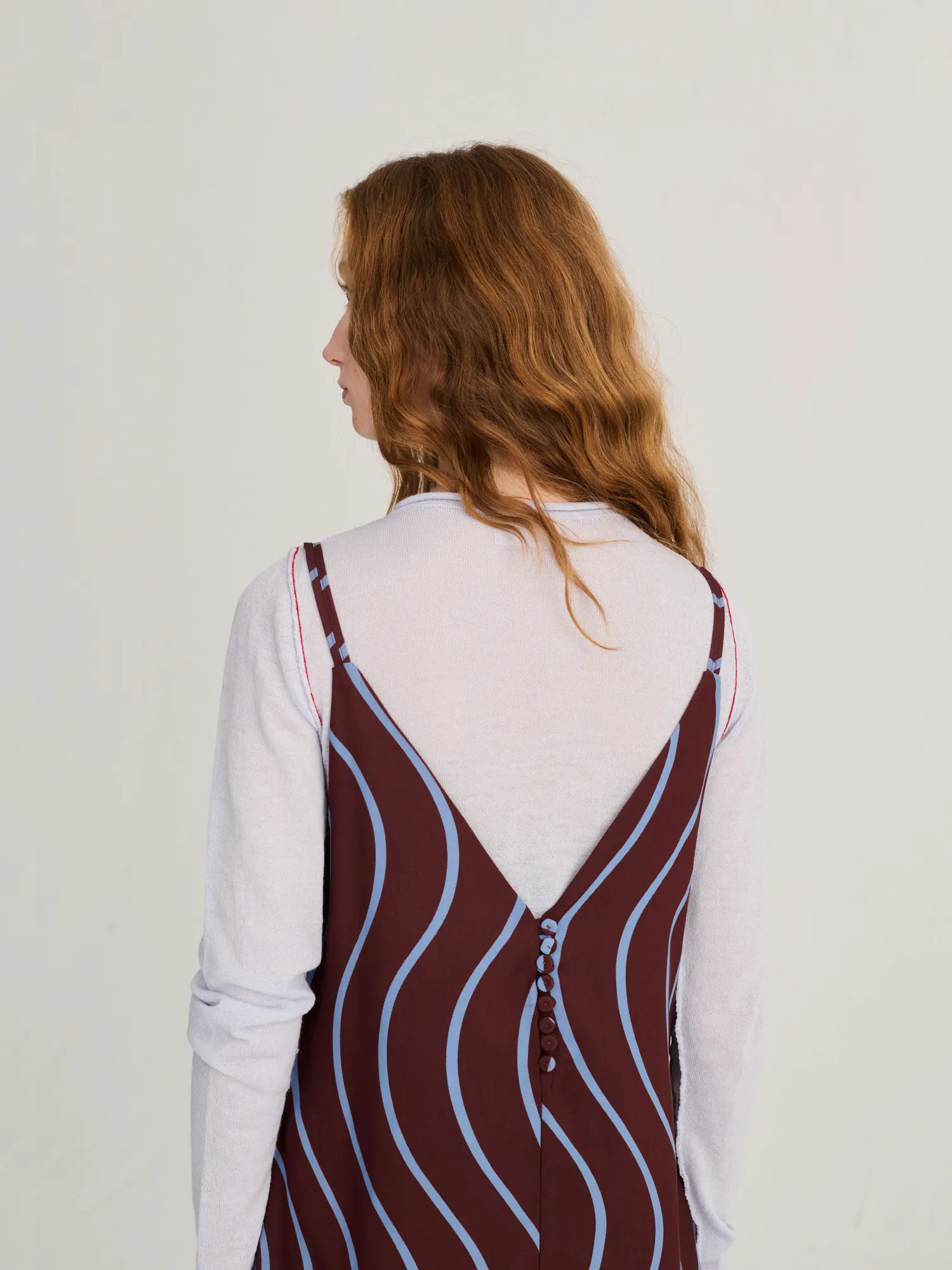 Bobo Choses Psicodelic Stripes fluid kjole bordeaux