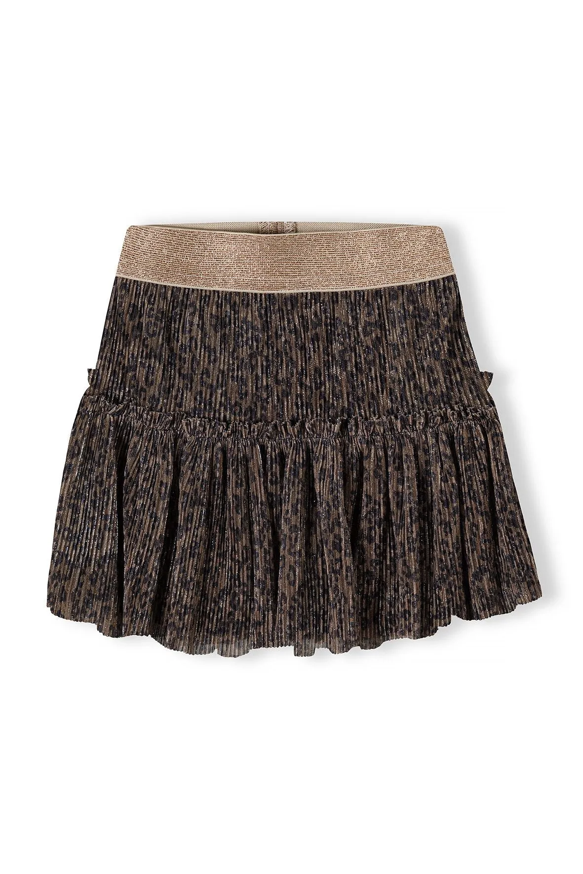 Minoti 39783 plisseret nederdel lysebrun metallic