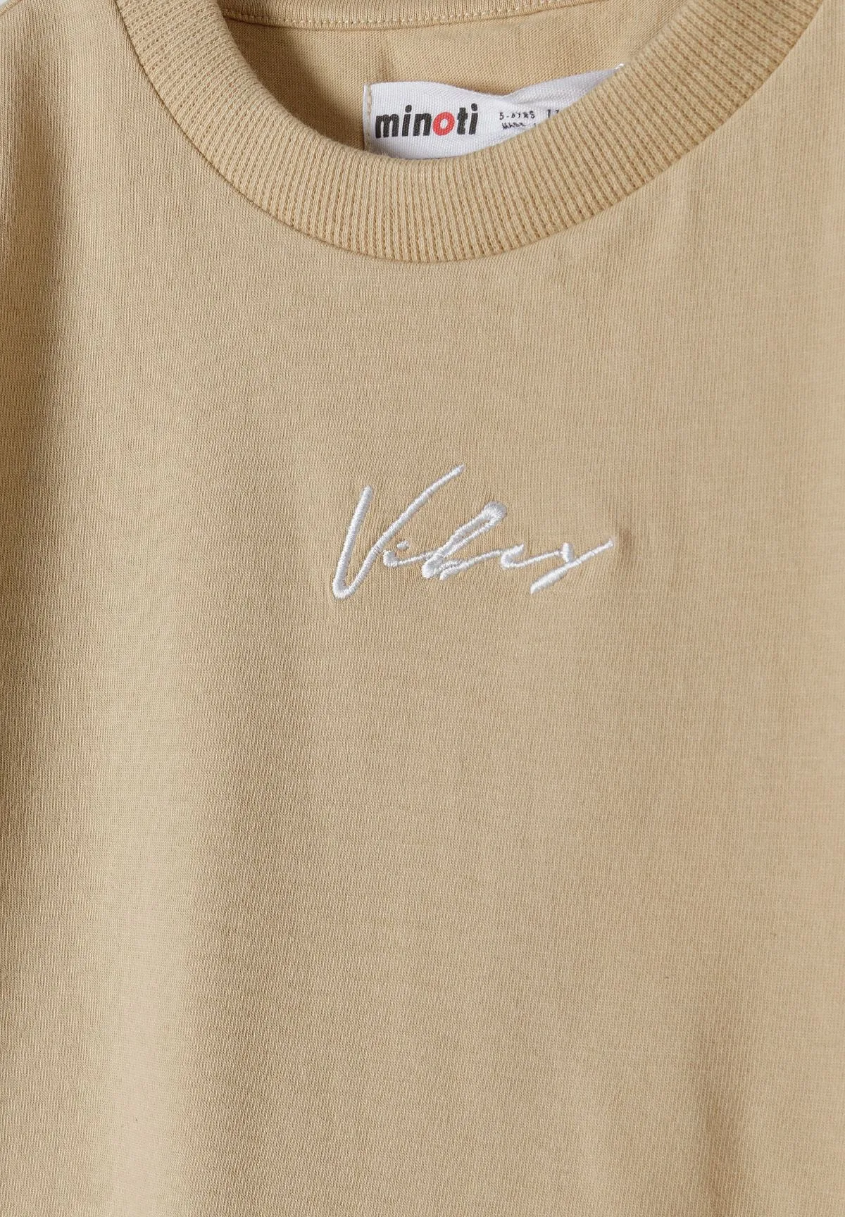 Minoti 42510 jogging sæt drenge sort beige broderi