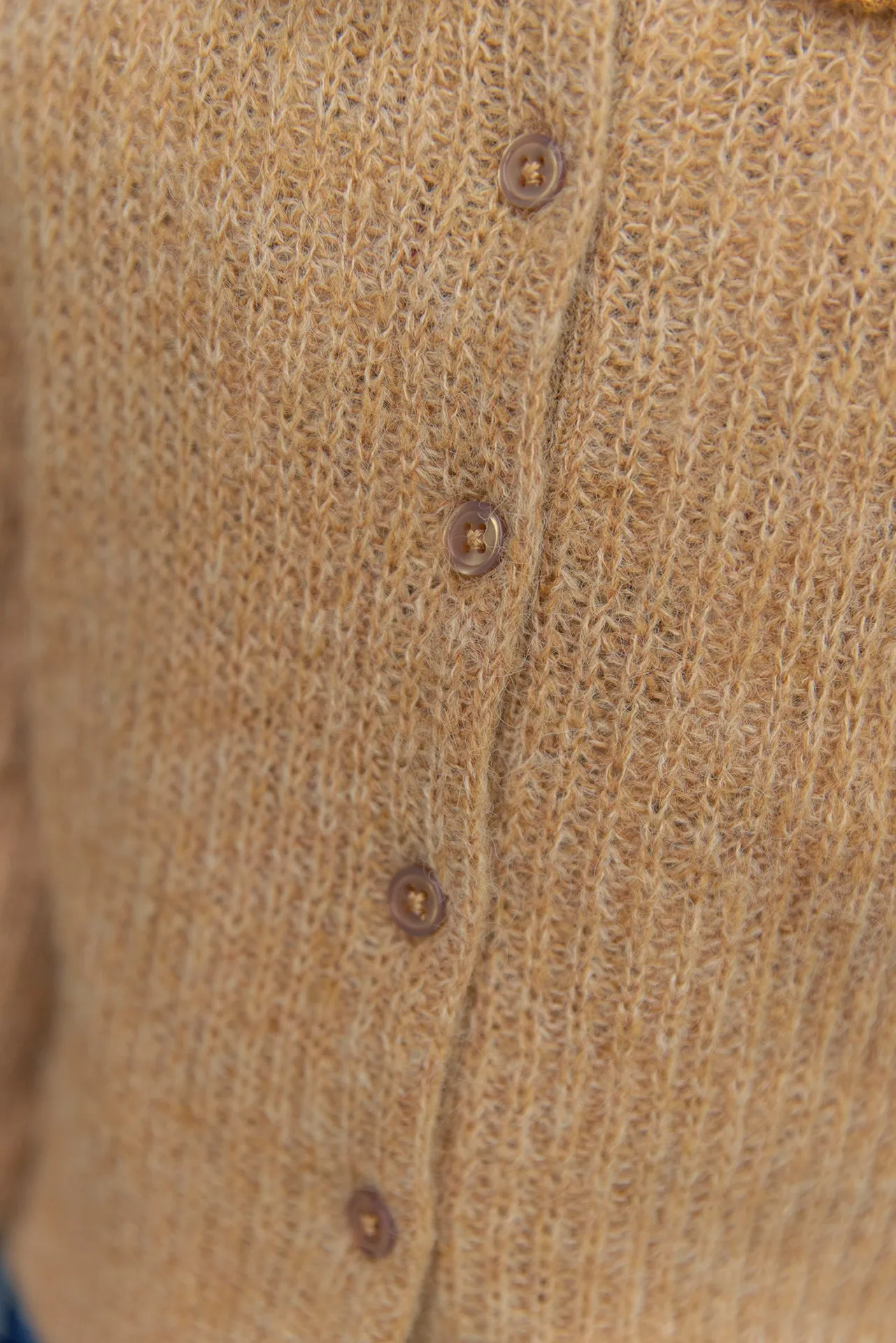 Bonton Lizbeth Barn cardigan brun ribstrik