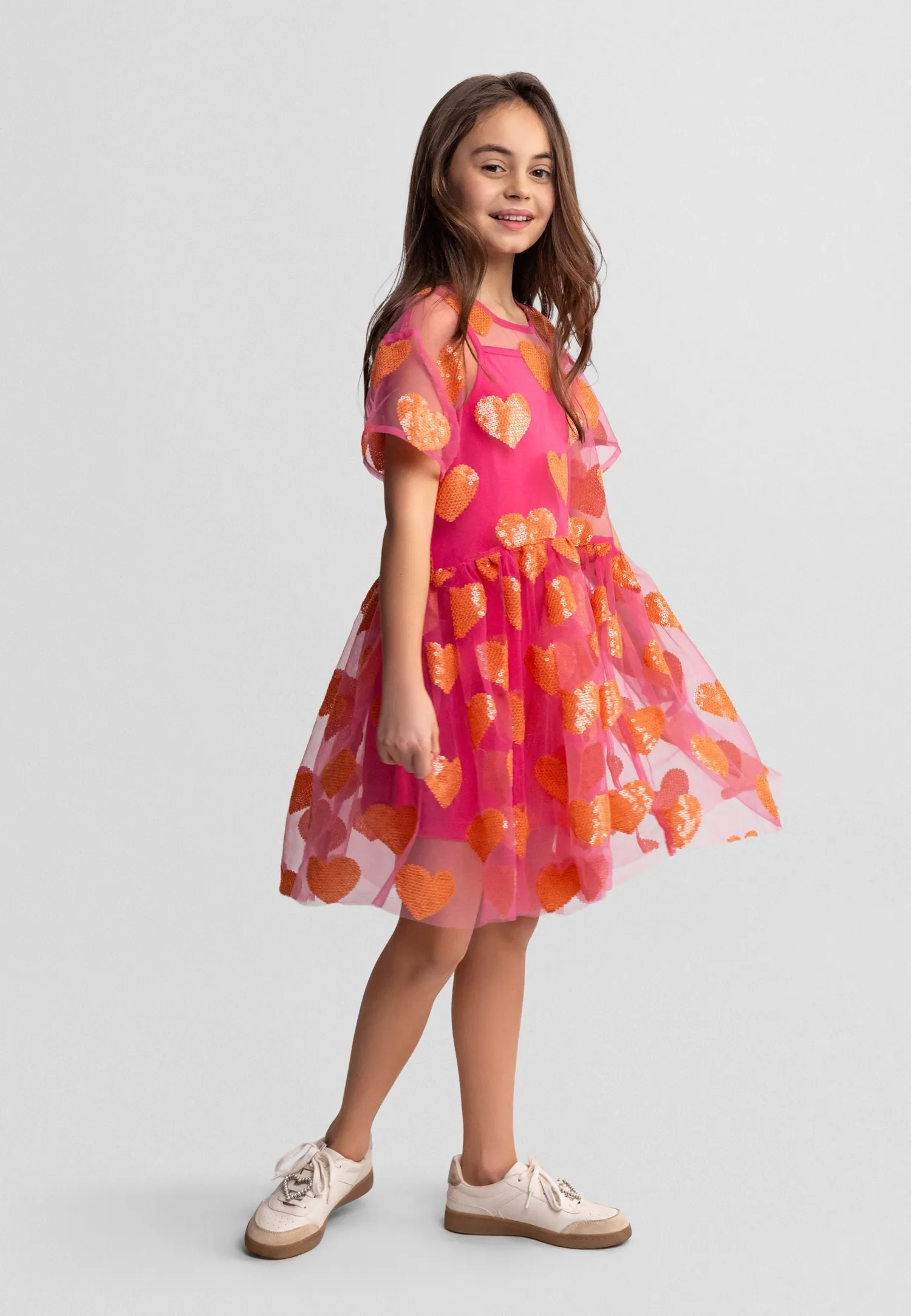 Minoti 44651 tylkjole pige rosa med hjerter
