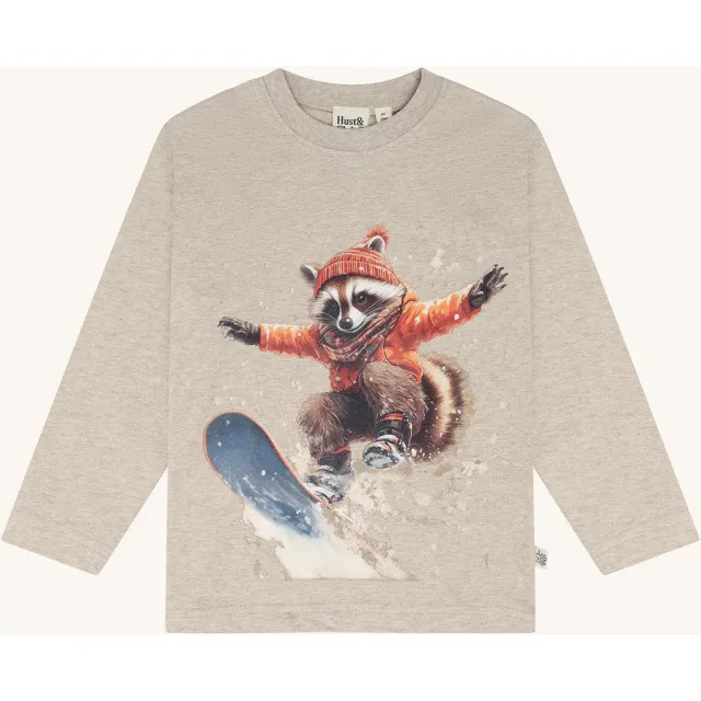 Hust & Claire HCAnton Racoon langærmet T-shirt Biscuit