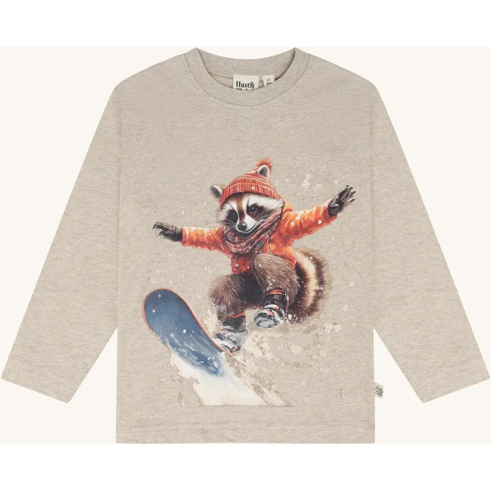 Hust & Claire HCAnton Racoon langærmet T-shirt Biscuit